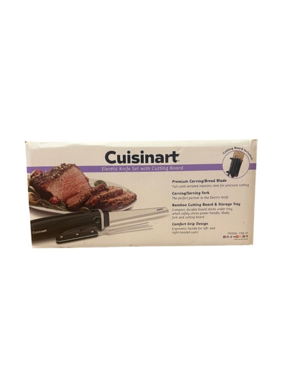 Cuisinart Electric Knife Set with Cutting Board Model CEK-41 Brand New in Box